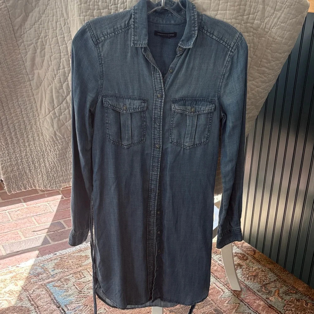 American Eagle Outfitters Blue Chambray Dress - Picture 5 of 11